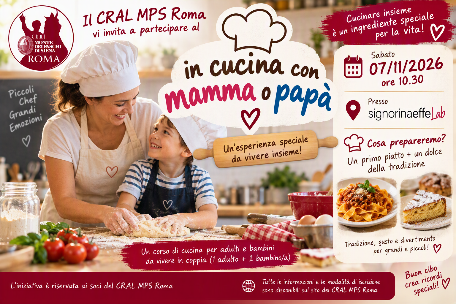 CORSO DI CUCINA PER I FIGLI/NIPOTI DEI SOCI (in cucina con mamma o papà o nonno/a) - 07/11/2026