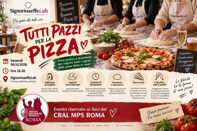 CORSO DI CUCINA PER I SOCI (tutti pazzi per la pizza) - 06/11/2026